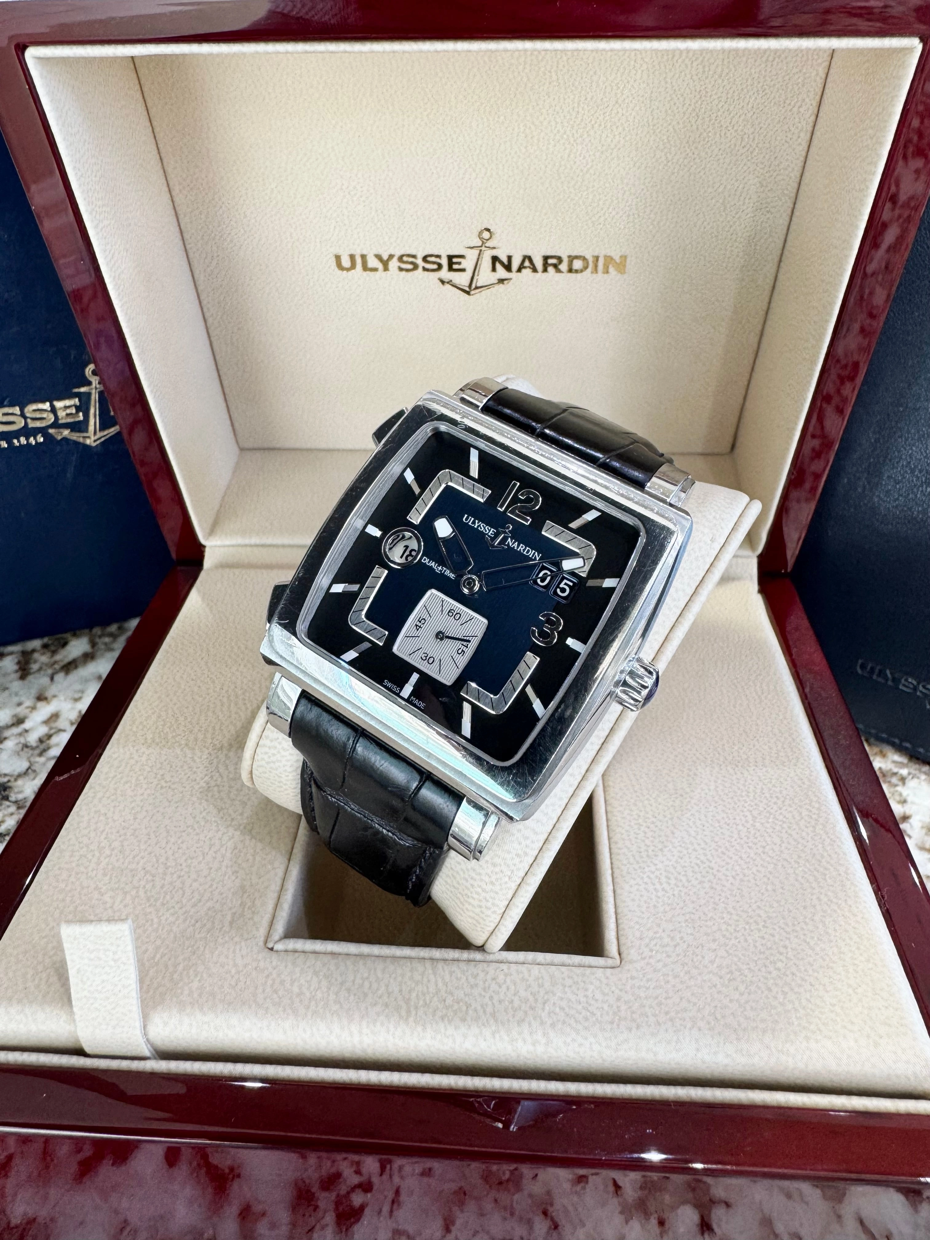 2007 Ulysse Nardin Quadrato Dual Time 243-92/632