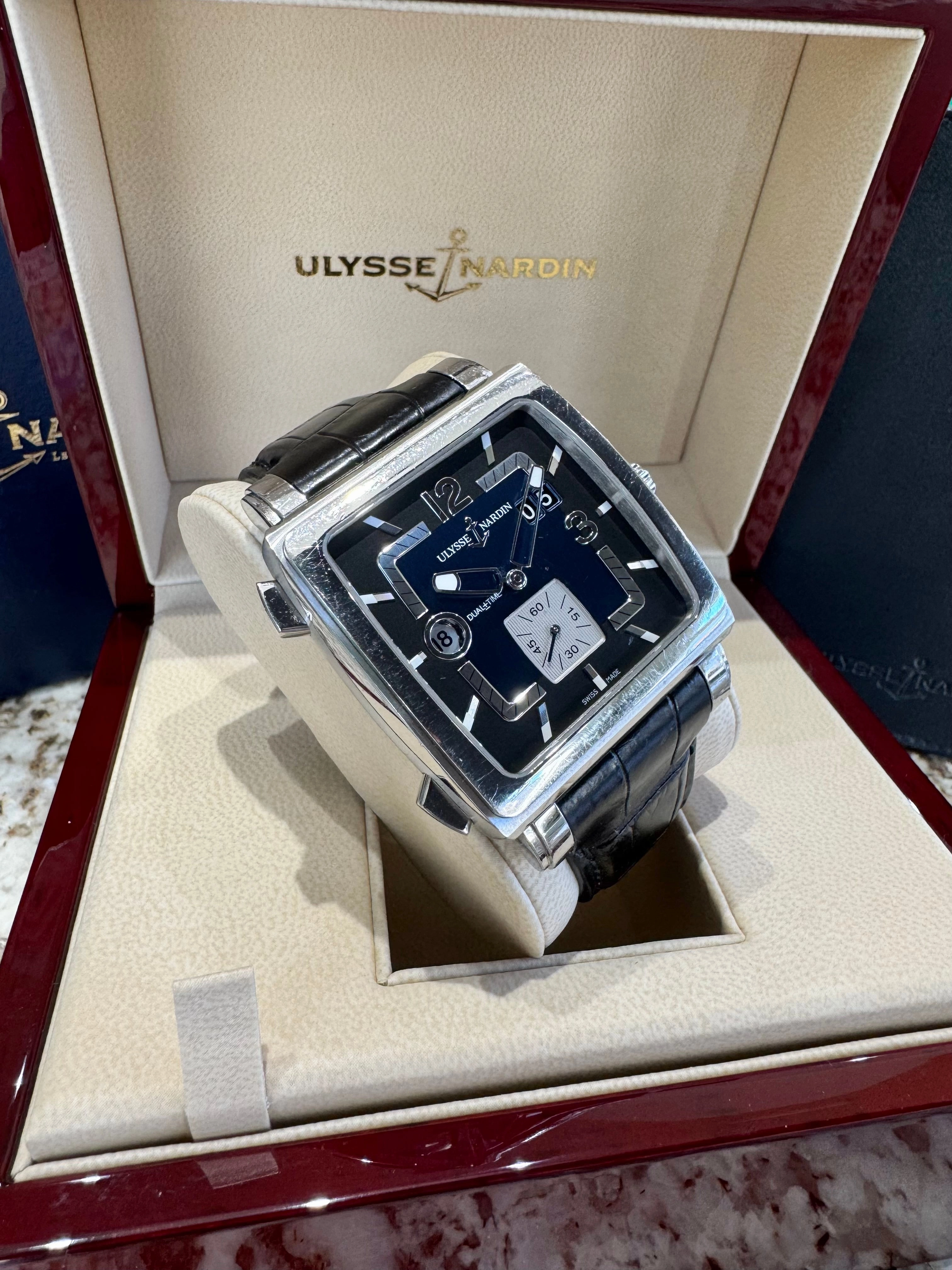 2007 Ulysse Nardin Quadrato Dual Time 243-92/632
