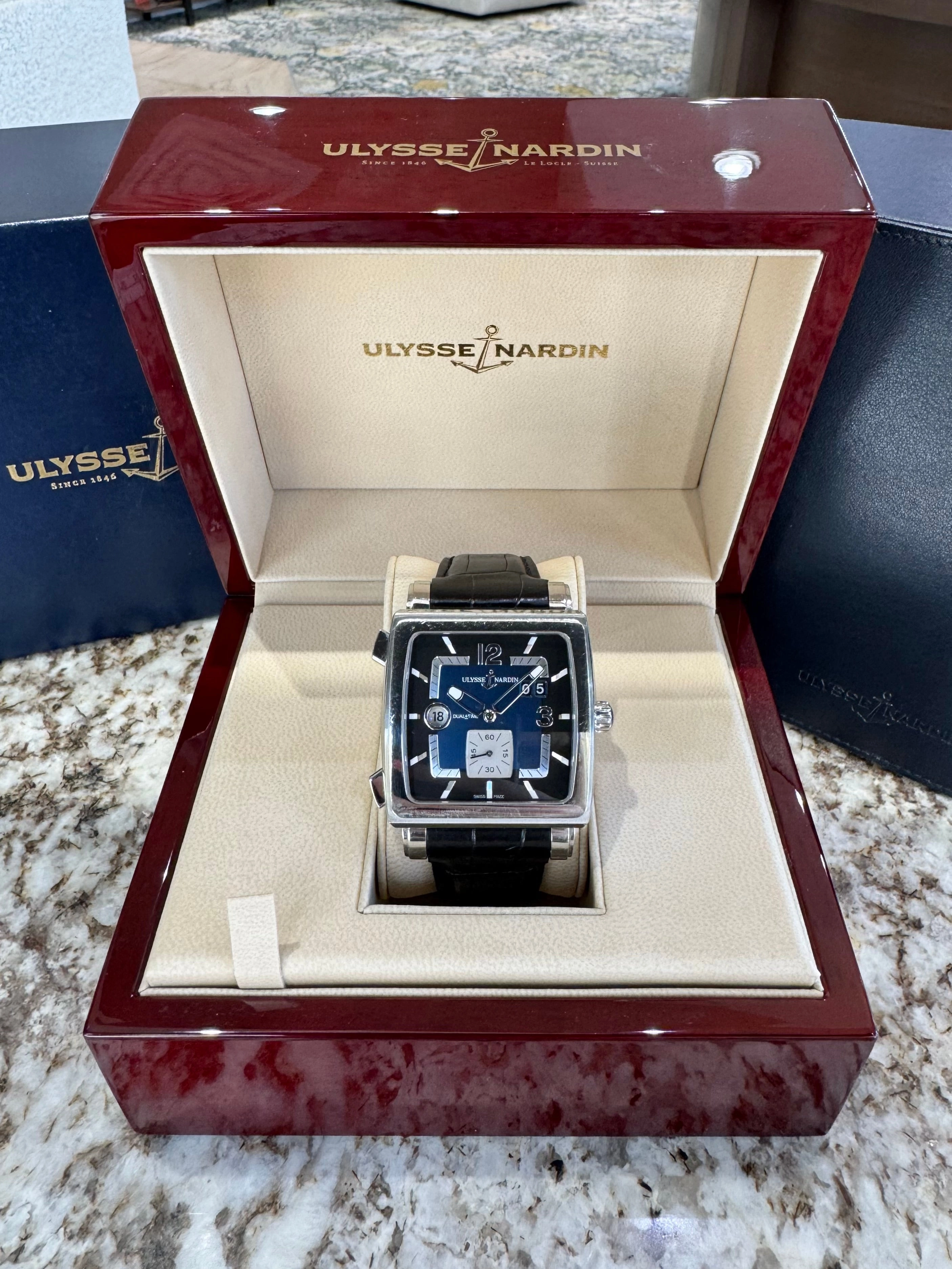 2007 Ulysse Nardin Quadrato Dual Time 243-92/632