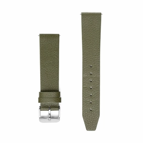 20mm Full Grained Leather Strap - Olive