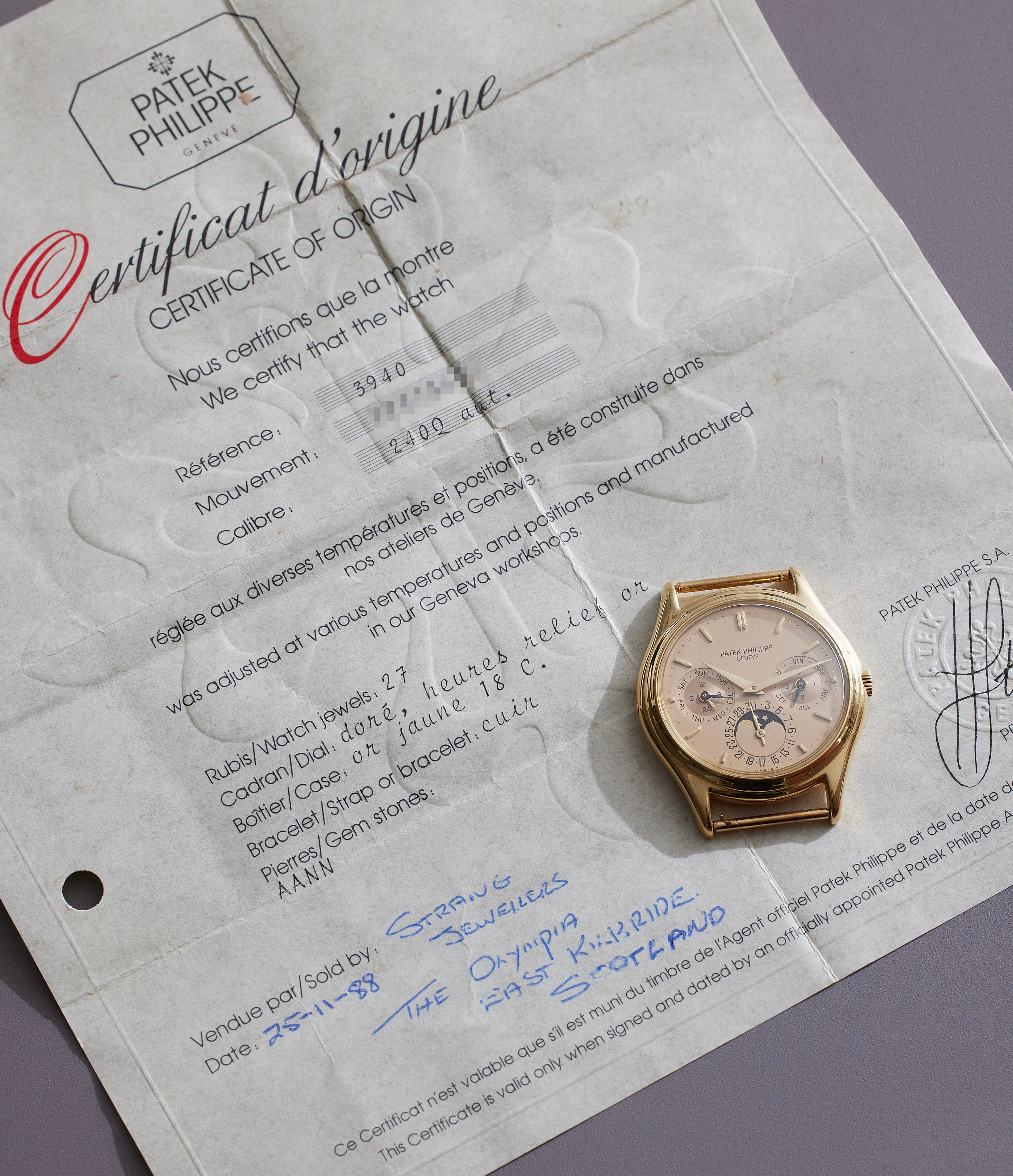3940J dor dial | Perpetual Calendar | Yellow Gold