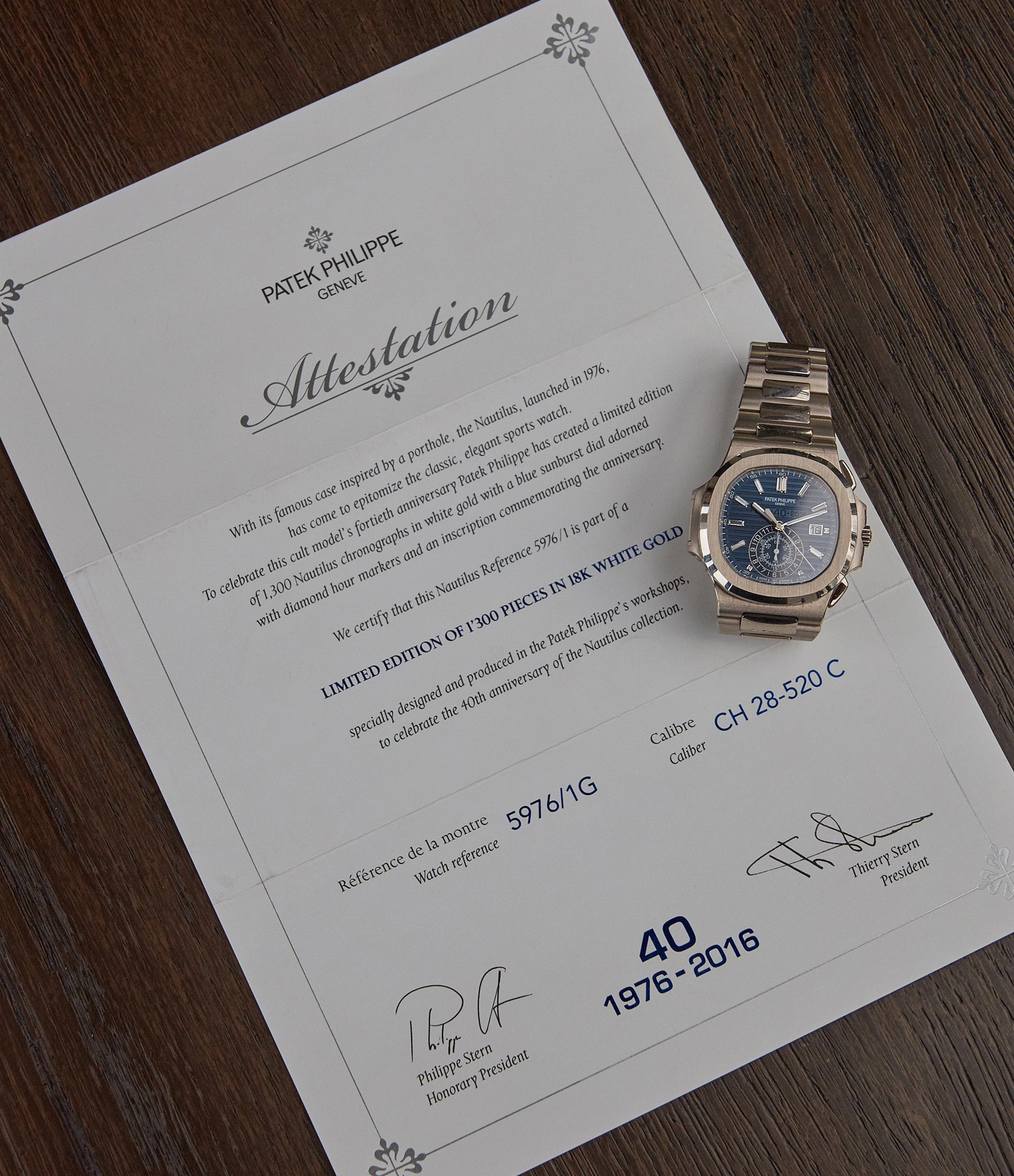 40th Anniversary Nautilus  | 5976G Cal. 28-520C | White Gold