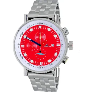 Adee Kaye Men's Watch - Mando-Mb Quartz Red and Purple Dial Bracelet | AK2268-40RD