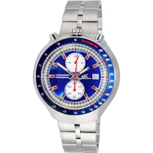 Adee Kaye Men's Watch - Muscle Quartz Blue and White Dial Bracelet | AK5662-MBU