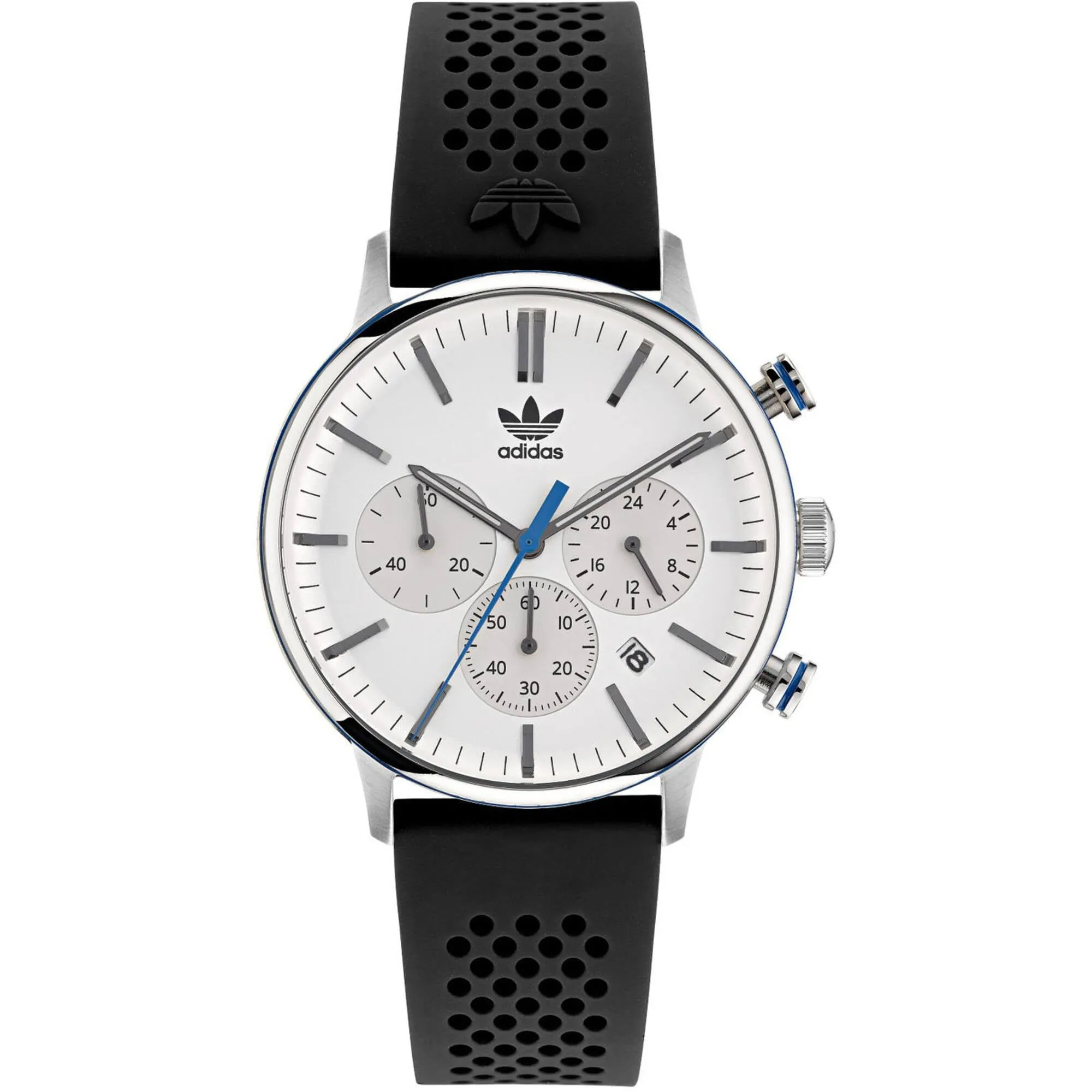 Adidas Men's Watch - Originals Chronograph White Dial Black Rubber Strap | AOSY22014
