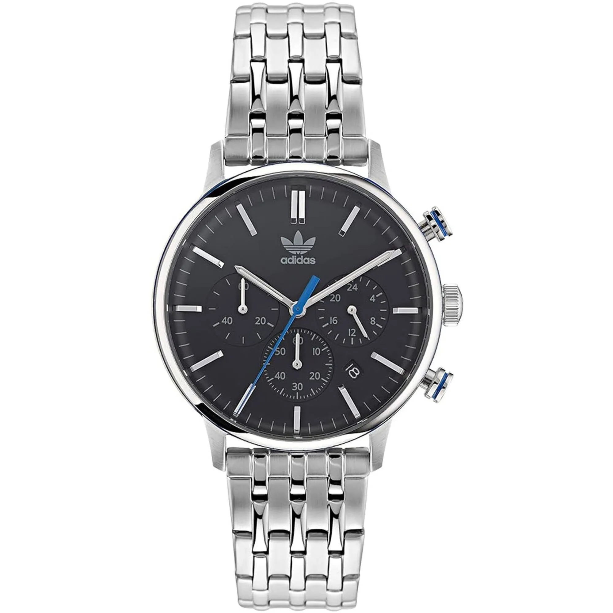 Adidas Men's Watch - Originals Quartz Black Dial Silver Steel Bracelet | AOSY22018