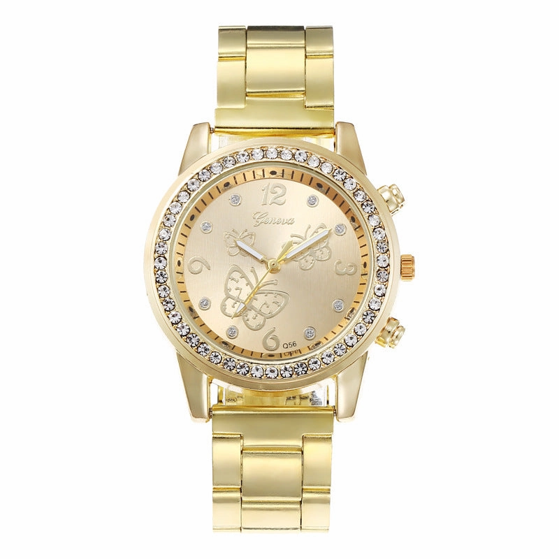 Alloy Diamond Ladies Butterfly Watch