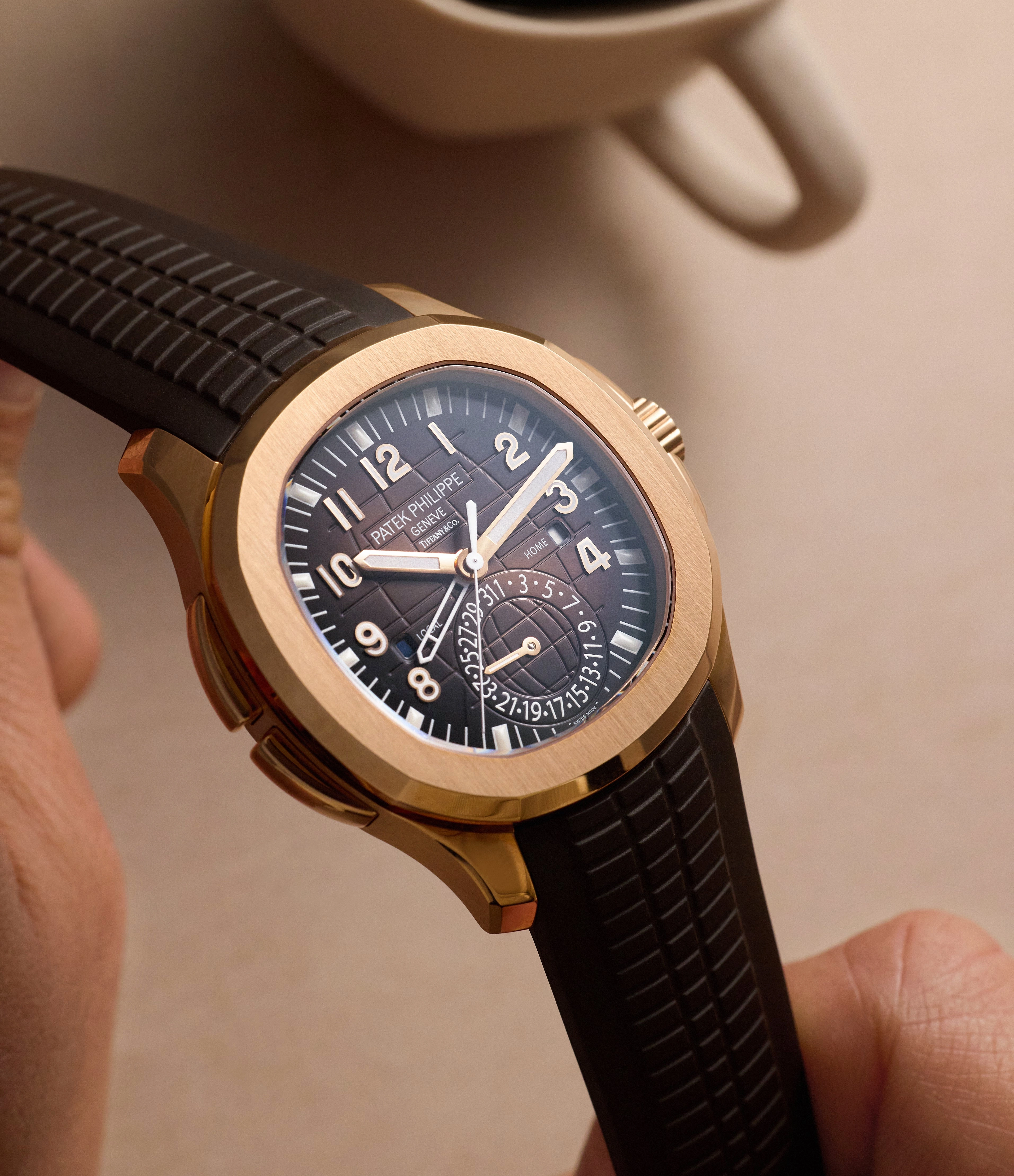 Aquanaut Travel Time | 5164R-001 | Tiffany & Co dial | Rose Gold