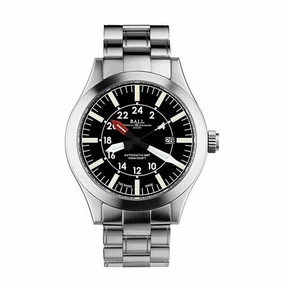 BALL Watch Engineer Master II Aviator GMT Automatic Stainless Steel Bracelet Watch, GM1086C-SJ-BK