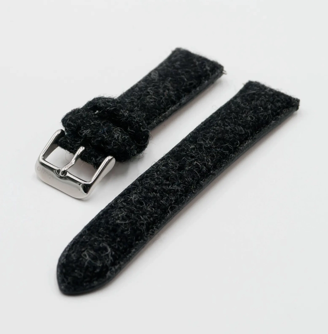 Black Harris Tweed Watch Strap  20mm Width