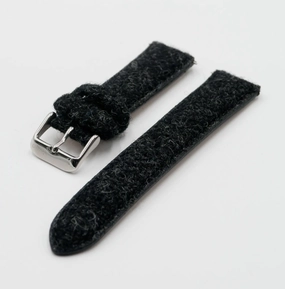 Black Harris Tweed Watch Strap  20mm Width