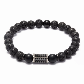 Black Lava Beads Bracelet