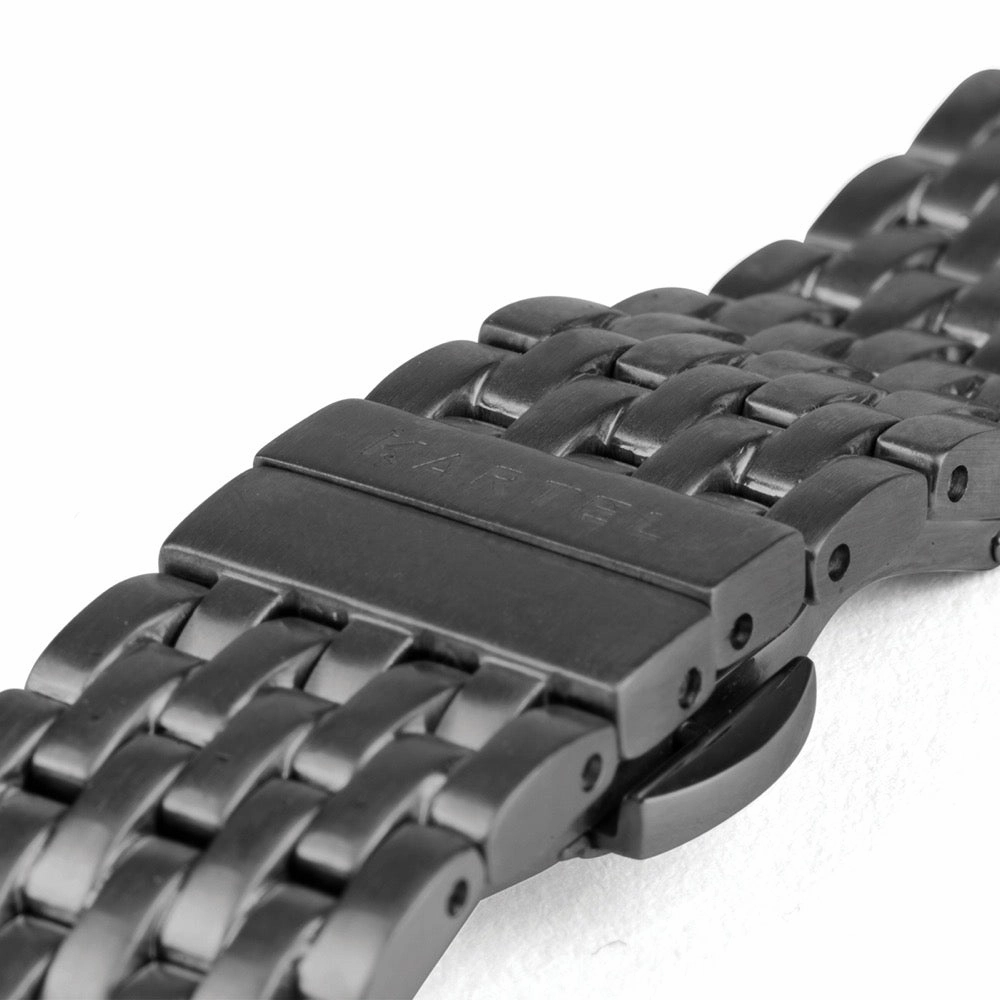 Black Metal Watch Strap - 20mm Width