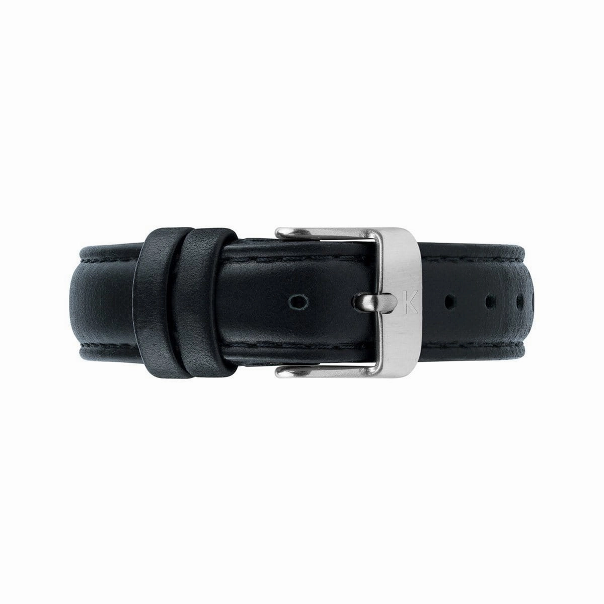 Black Stitched Leather Watch Strap - 16mm Width