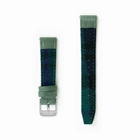 Black Watch Tartan Lambswool Watch Strap - 16mm Width