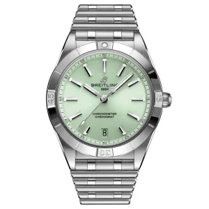 Breitling Chronomat 36mm Mint Green Dial Automatic Ladies Watch A10380101L1A1