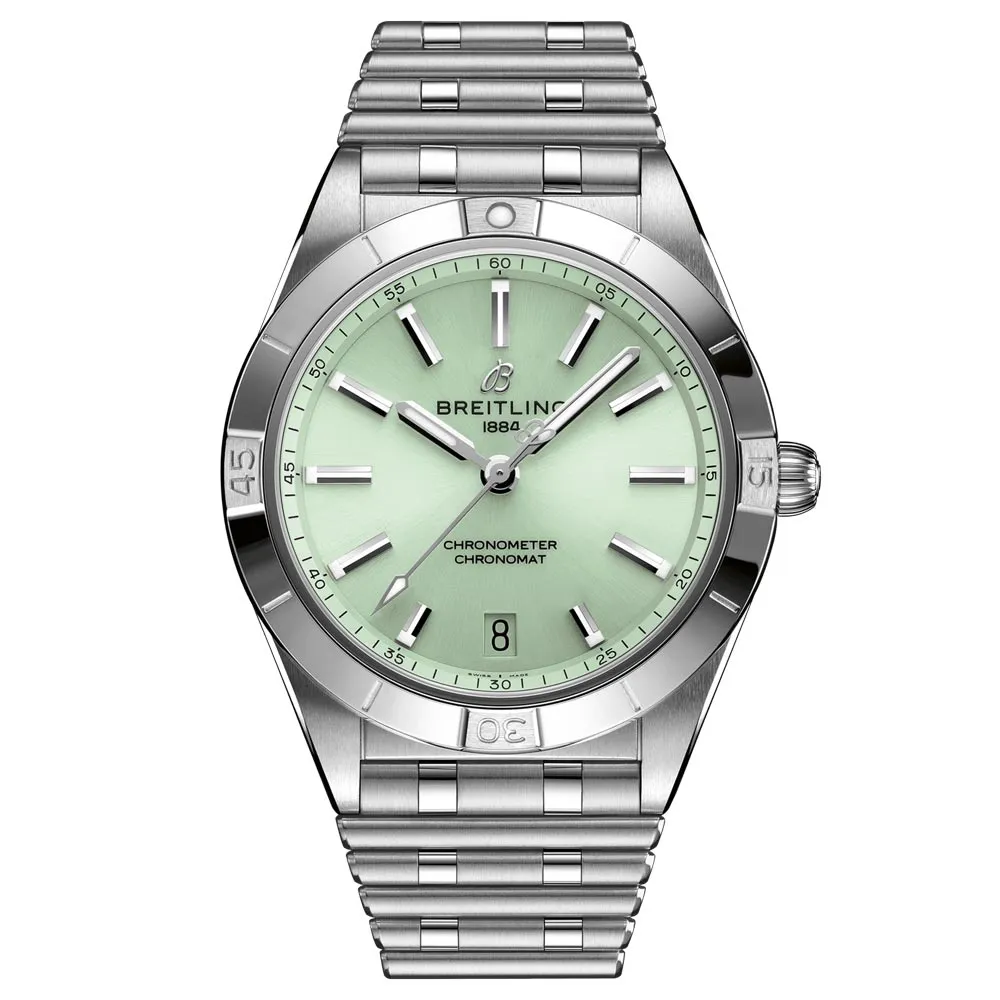 Breitling Chronomat 36mm Mint Green Dial Automatic Ladies Watch A10380101L1A1