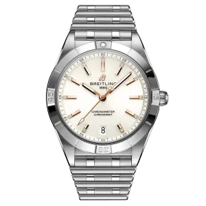 Breitling Chronomat 36mm White Dial Diamond Automatic Ladies Watch A10380101A2A1