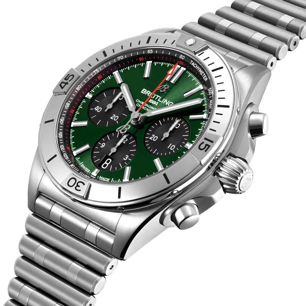Breitling Chronomat B01 42mm Green Dial Automatic Chronograph Gents Watch AB0134101L1A1