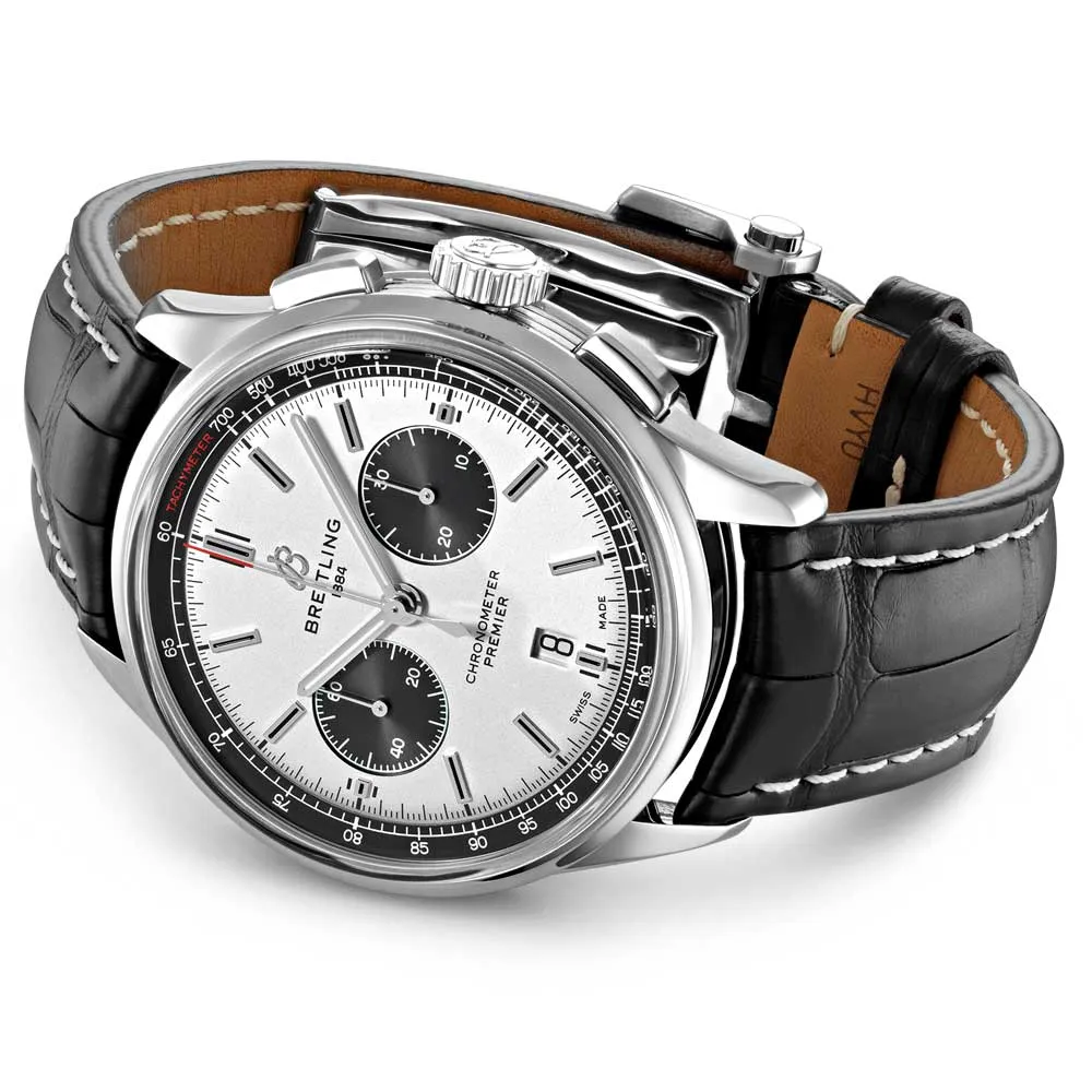 Breitling Premier B01 Chronograph 42mm Silver Dial Automatic Gents Watch AB0118221G1P1