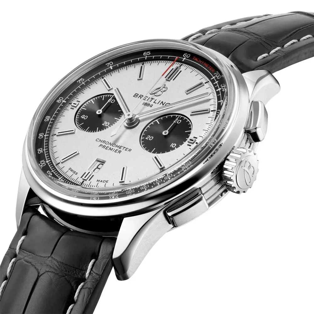 Breitling Premier B01 Chronograph 42mm Silver Dial Automatic Gents Watch AB0118221G1P1