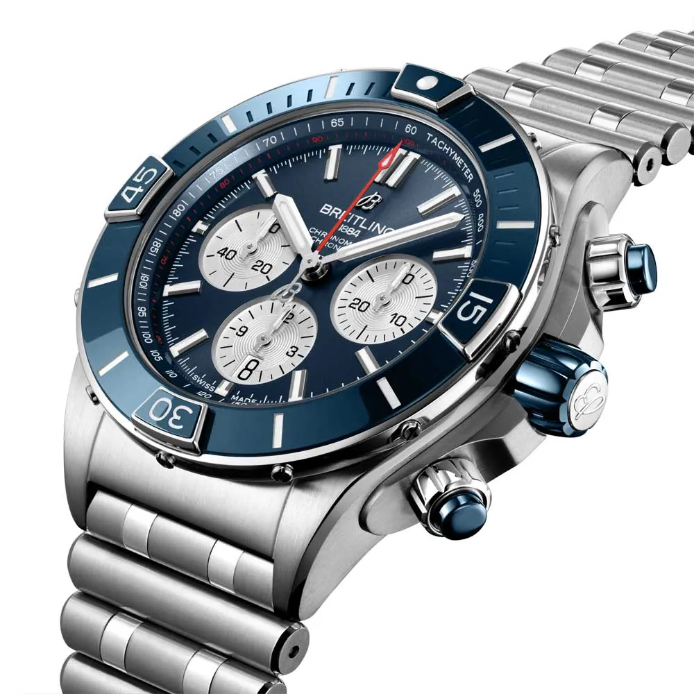Breitling Super Chronomat B01 Chronograph 44mm Blue Dial Automatic Gents Watch AB0136161C1A1
