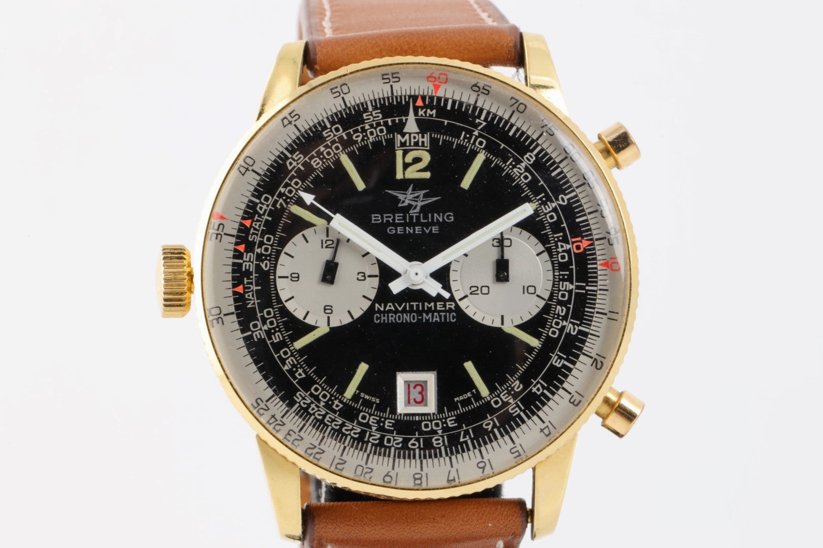 Breitling Navitimer Chrono-Matic 8806 18K Yellow Gold Men's Watch (Left Hand)