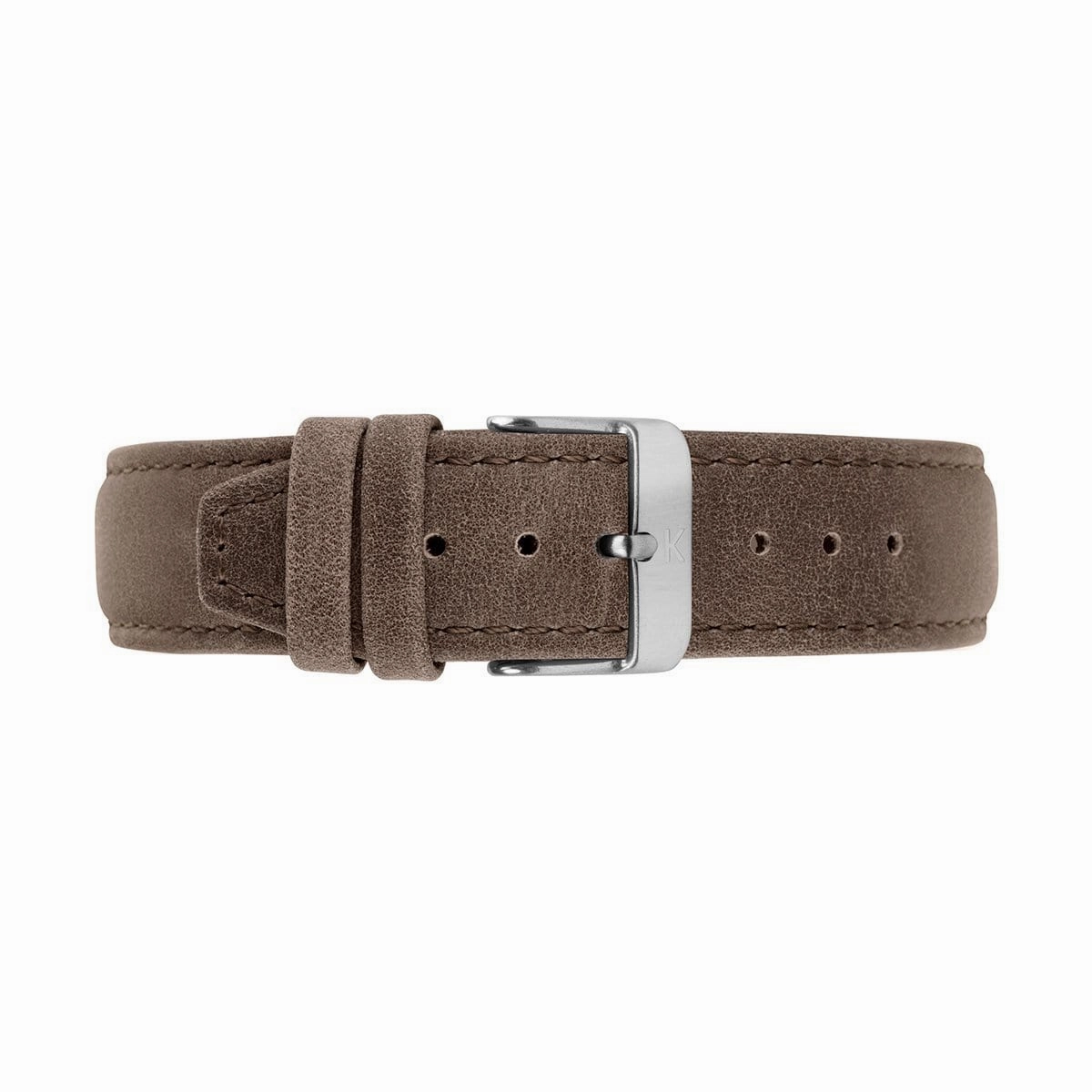 Brown Stitched Leather Watch Strap - 20mm Width