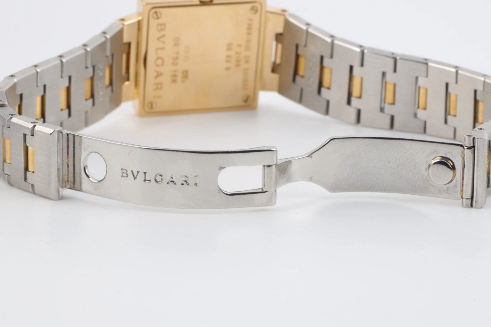 Bvlgari Quadrato SQ 22 G Steel & 18K Yellow Gold 22mm Ladies Watch
