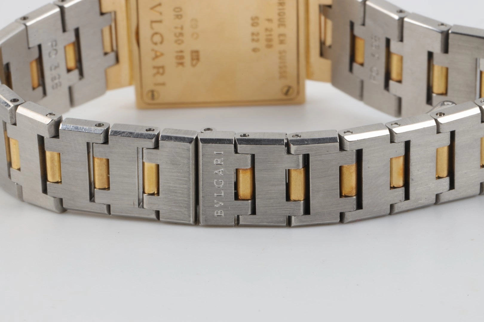 Bvlgari Quadrato SQ 22 G Steel & 18K Yellow Gold 22mm Ladies Watch