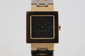 Bvlgari Quadrato SQ 22 G Steel & 18K Yellow Gold 22mm Ladies Watch