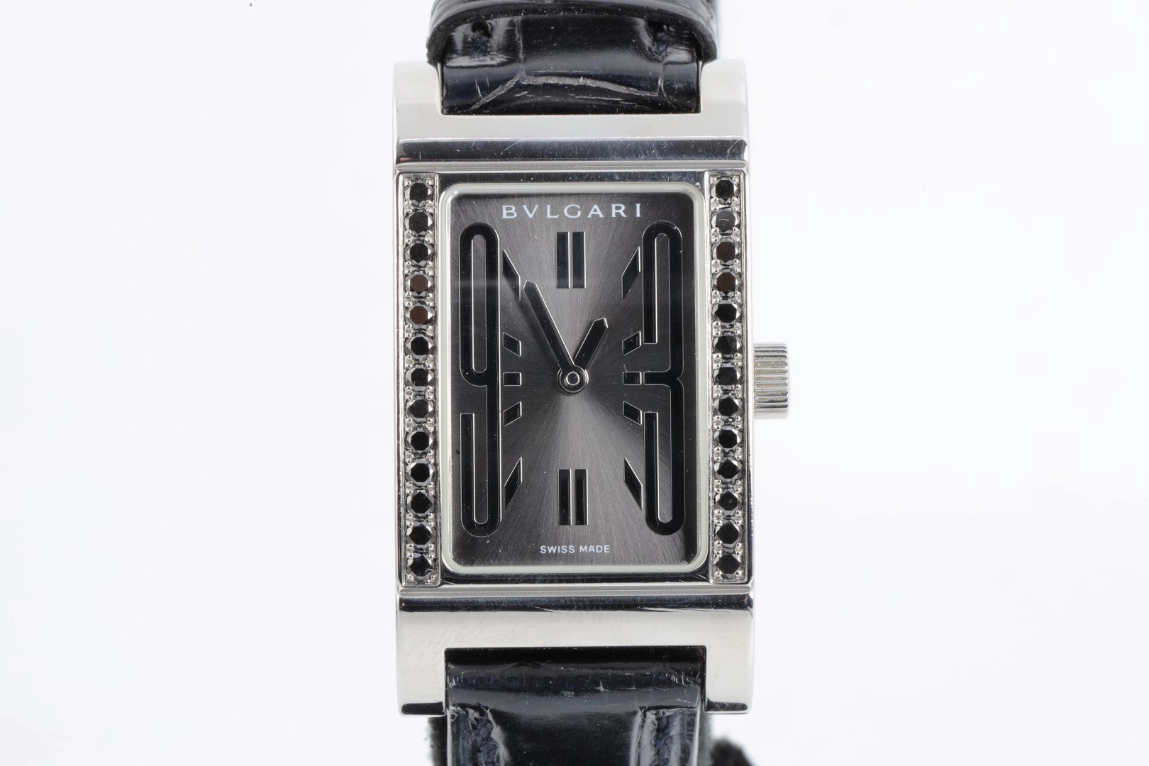 Bvlgari Rettangolo RT39 S Factory Black Diamonds 21mm Ladies Watch