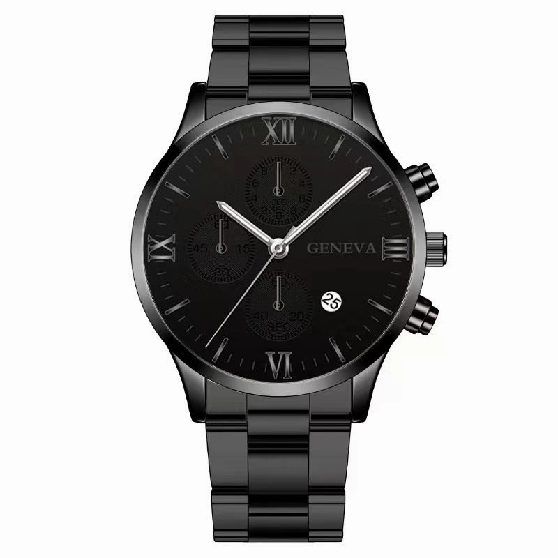 Calendar Steel Band Men's Large Dial Quartz Watch