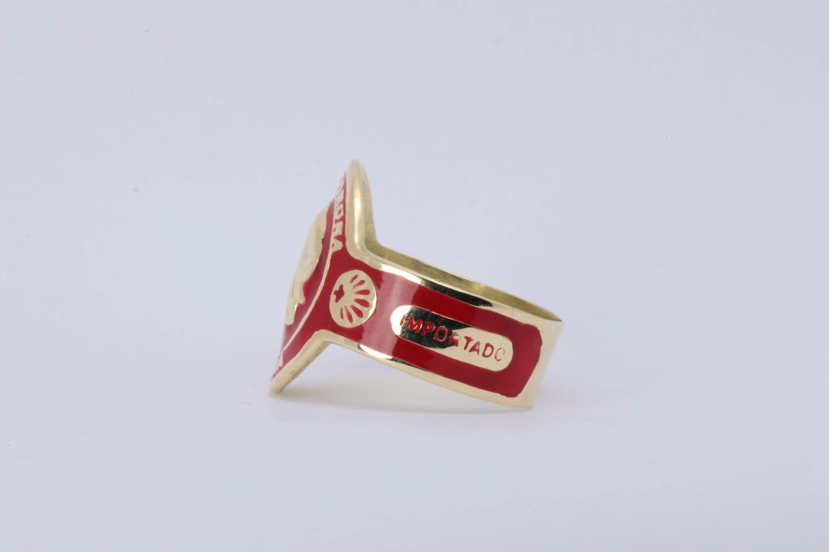 Cartier 18k Yellow Gold Red Enamel Cigar Band Ring Size 5.5 (4.92g.)