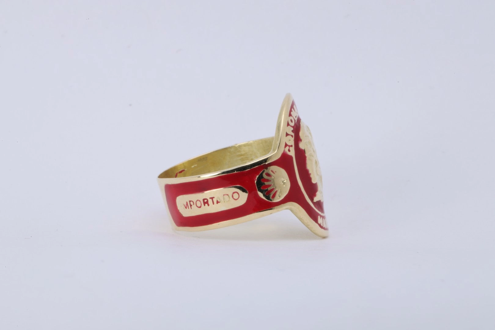 Cartier 18k Yellow Gold Red Enamel Cigar Band Ring Size 5.5 (4.92g.)