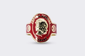 Cartier 18k Yellow Gold Red Enamel Cigar Band Ring Size 5.5 (4.92g.)
