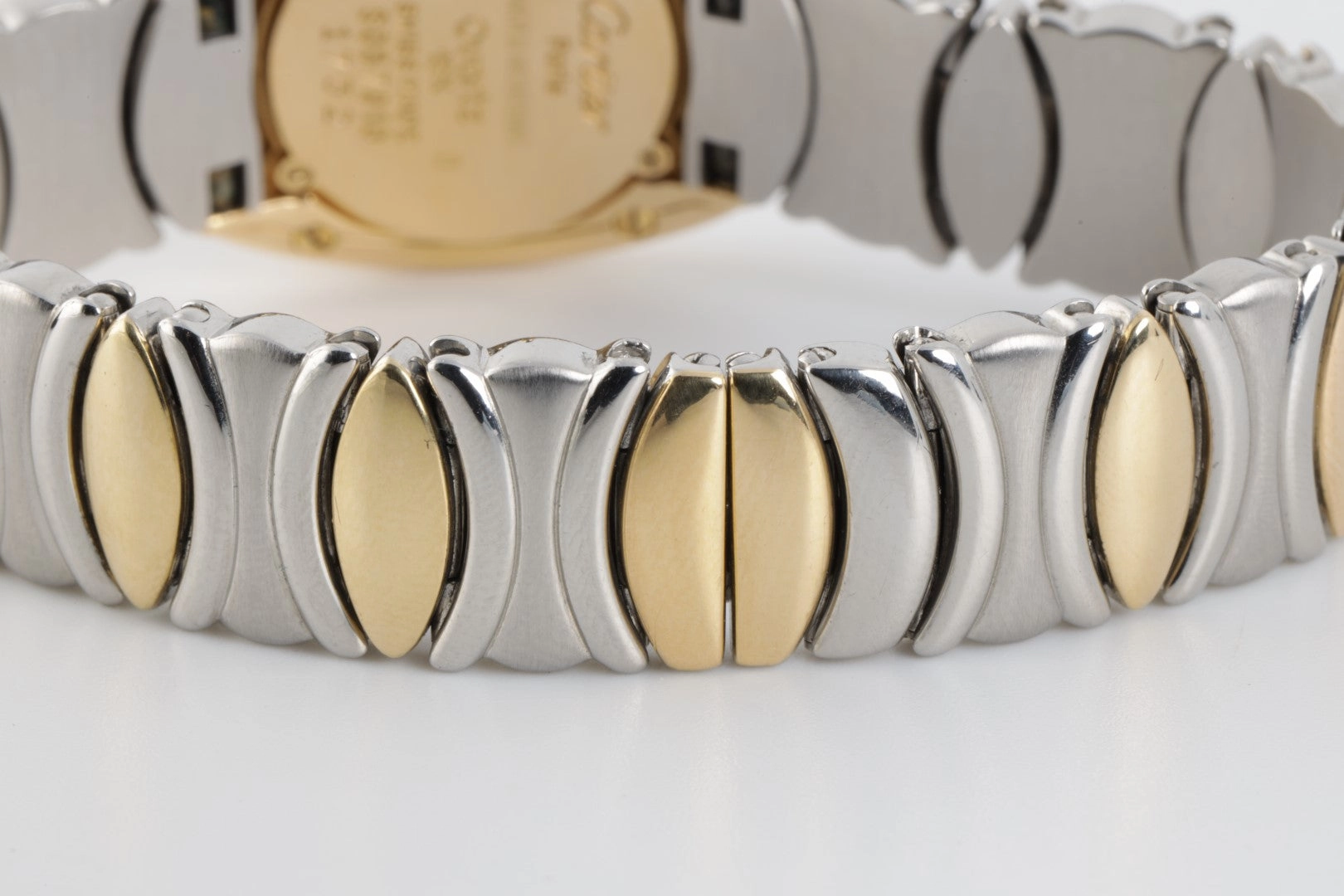 Cartier Baignoire 8057 Stainless Steel & 18k Yellow Gold 23mm Ladies Watch