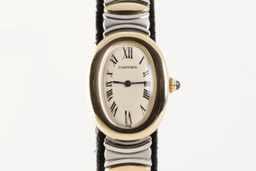Cartier Baignoire 8057 Stainless Steel & 18k Yellow Gold 23mm Ladies Watch