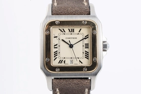 Cartier Santos Galbee 1566 Stainless Steel & 18k Yellow Gold 29mm Ladies Watch