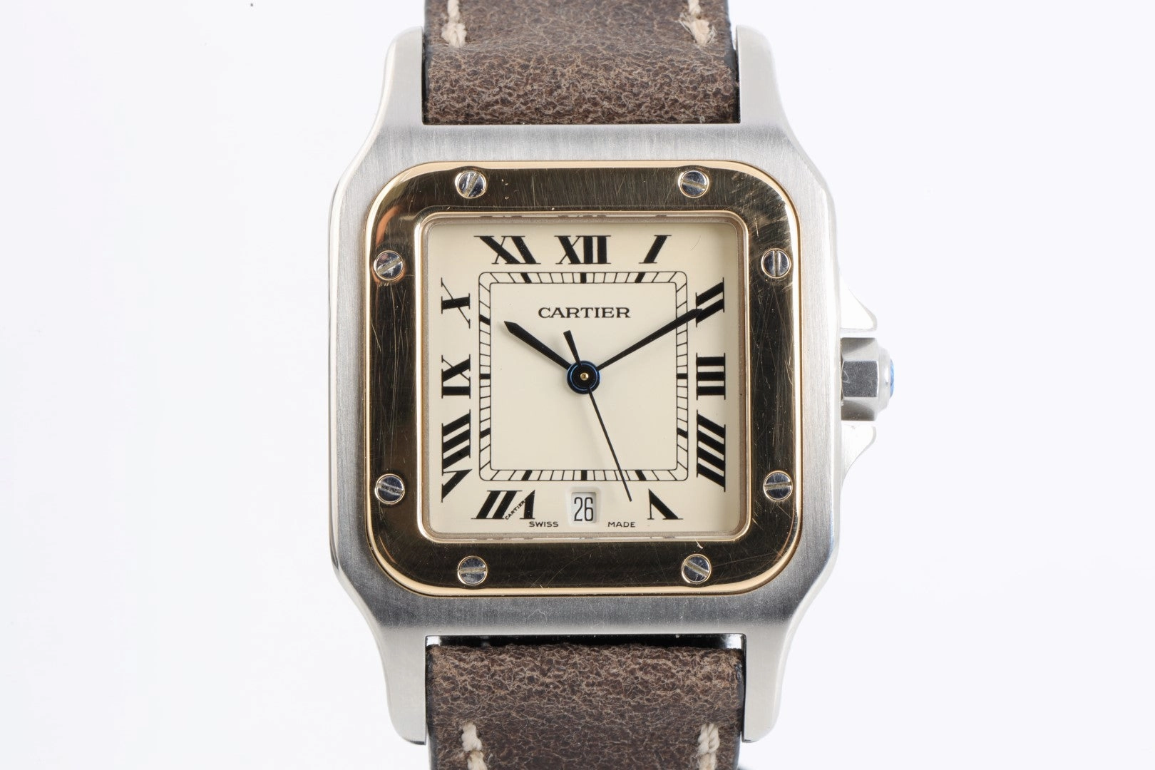 Cartier Santos Galbee 1566 Stainless Steel & 18k Yellow Gold 29mm Ladies Watch