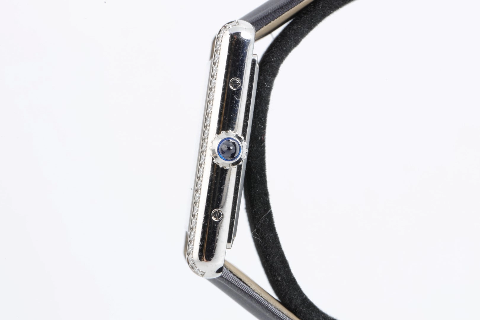 Cartier Tank W4TA0017 Stainless Steel 34mm Ladies Watch (Factory Diamonds)