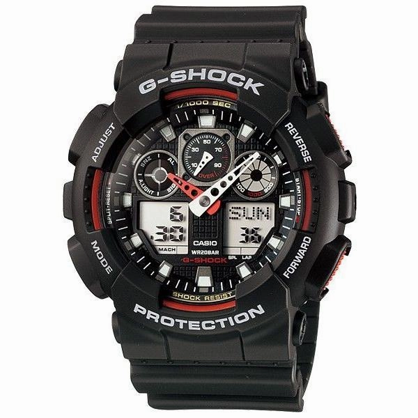 Casio G-Shock Mens 200m Standard - GA-100-1A4DR