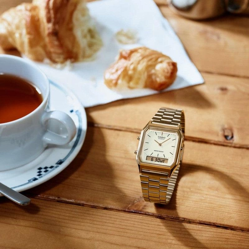 Casio Wr Ss Gold Ana-Digi Champ - AQ230GA-9D