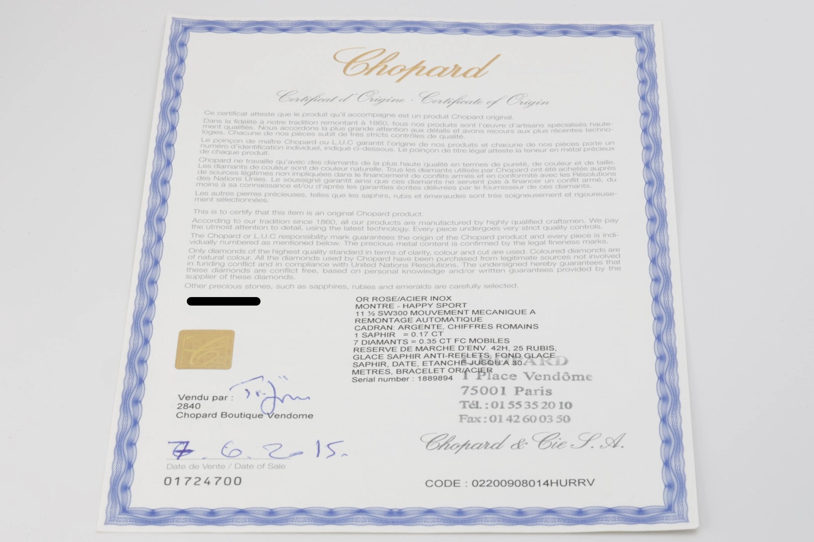 Chopard Happy Sport 278559-6002 Stainless Steel & 18k Rose Gold 36mm Watch