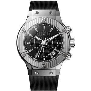 Christian Van Sant Men's Watch - Monarchy Quartz Black Dial Rubber Strap | CV8140