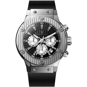 Christian Van Sant Men's Watch - Monarchy Quartz Black Dial Rubber Strap | CV8141