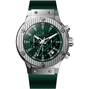 Christian Van Sant Men's Watch - Monarchy Quartz Green Dial Rubber Strap | CV8143