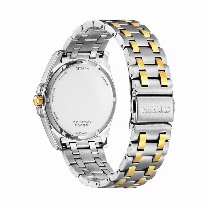 Citizen Eco-Drive 2 Tone Silver Dial Date Dress Watch