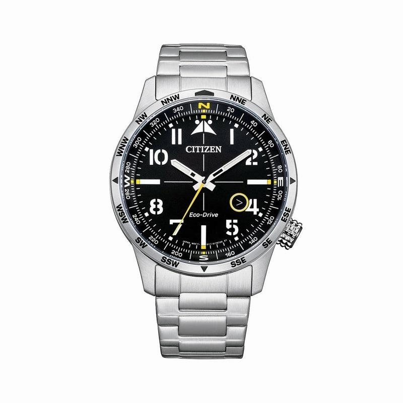 Citizen Eco-Drive Stainless Steel Black Dial Watch