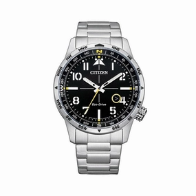 Citizen Eco-Drive Stainless Steel Black Dial Watch